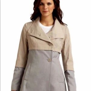 Tahari Anya grey colorblock coat 12(L)